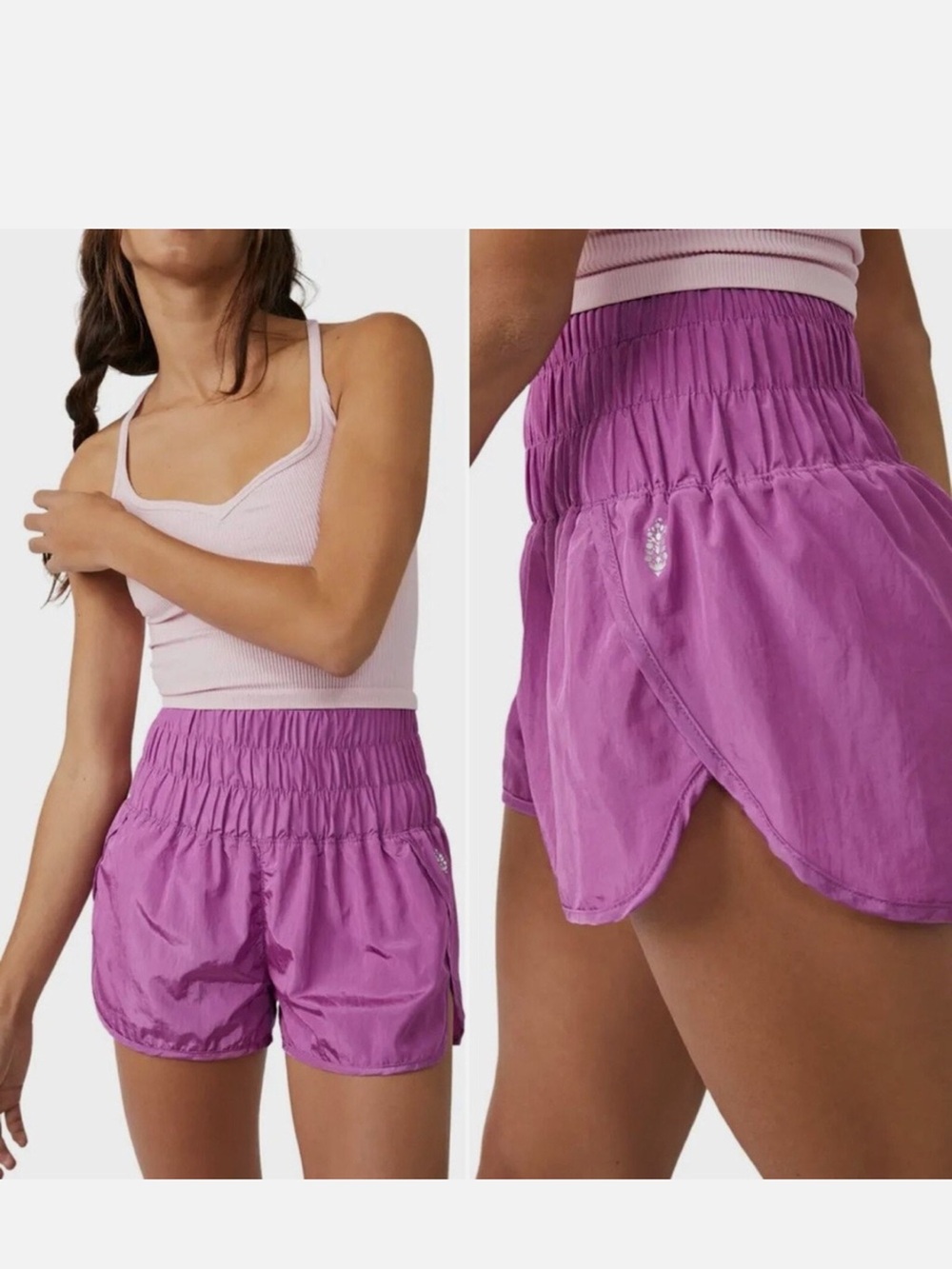 NWOT FREE PEOPLE MOVEMENT The Way Home High-Waist Athletic Shorts in Foxglove